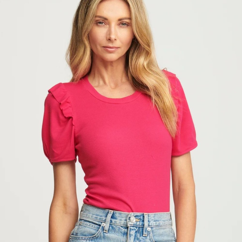 Sundays Bella Tee T-Shirt in Hot Pink Valentines Barbie Halloween Size Large